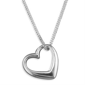 Silver Floating Heart Necklace - James Harvey Jewellers