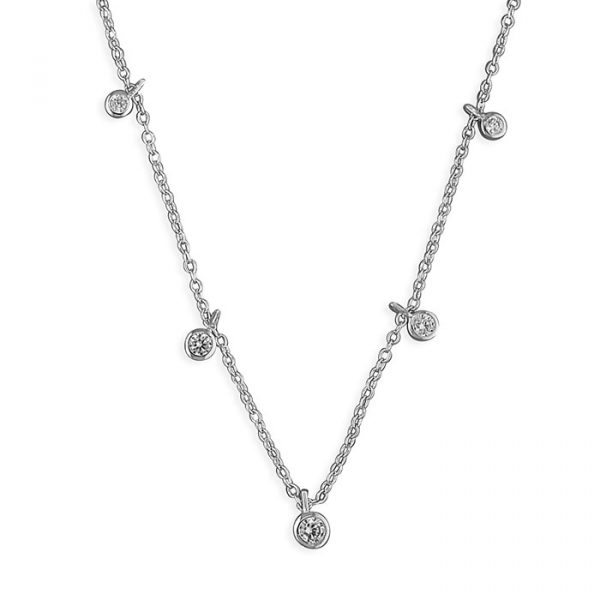 Silver 5 Rubover CZ on Chain (New 21)