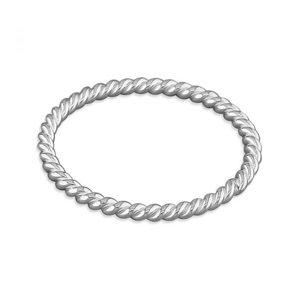Silver Thin Twist Ring